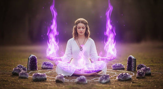 Llama Violeta y Amatista: Sinergia de Transmutación y Paz - Aurora Boreal