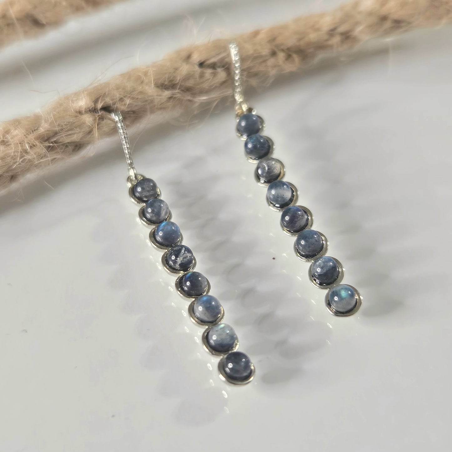 Pendientes Labradorita en Plata de Ley