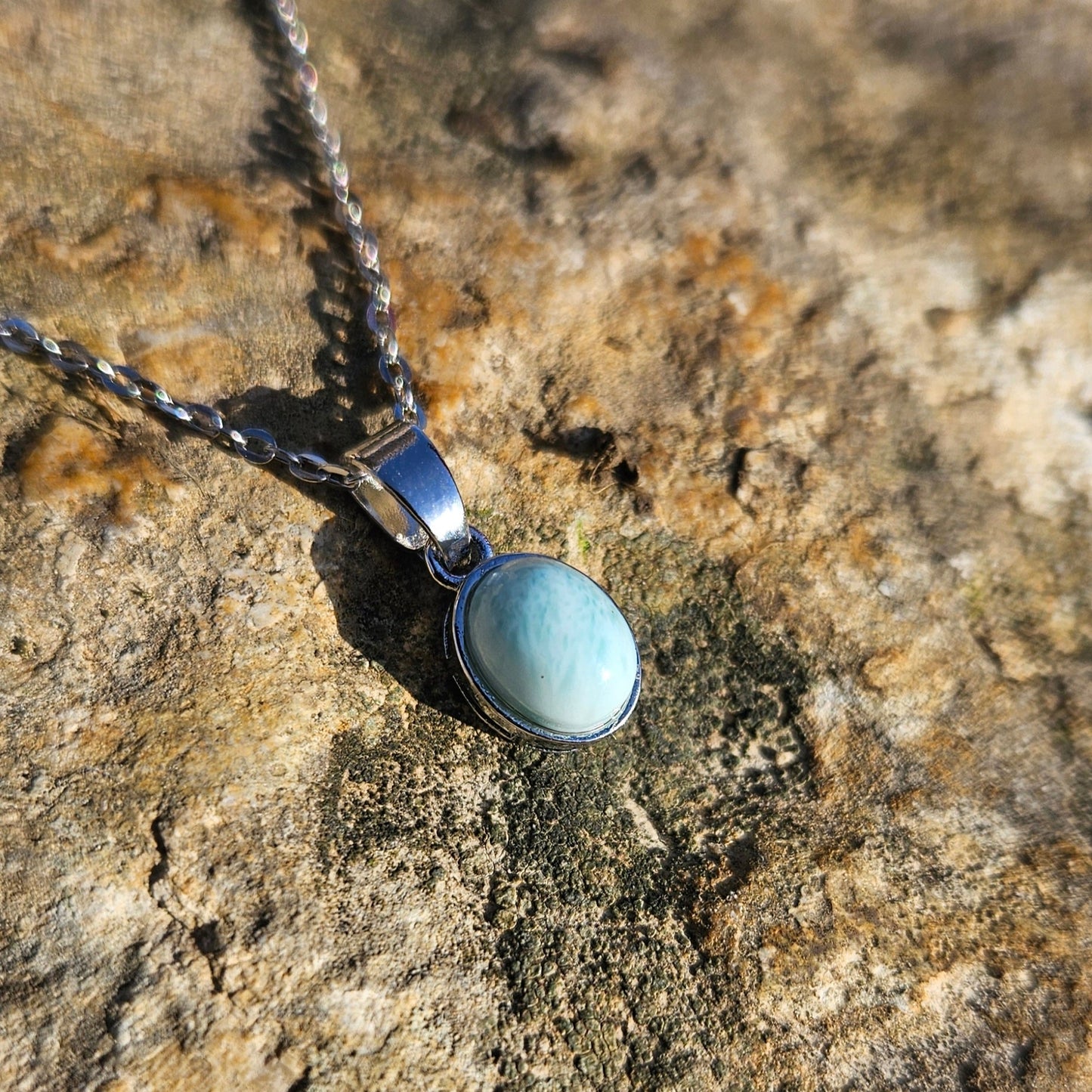 Colgante Larimar en Plata de Ley - Aurora Boreal
