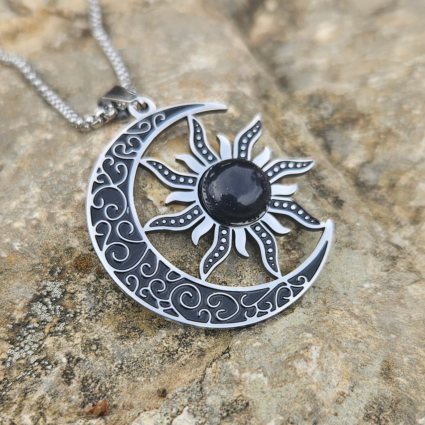 Colgante SOL Y LUNA - Aurora Boreal