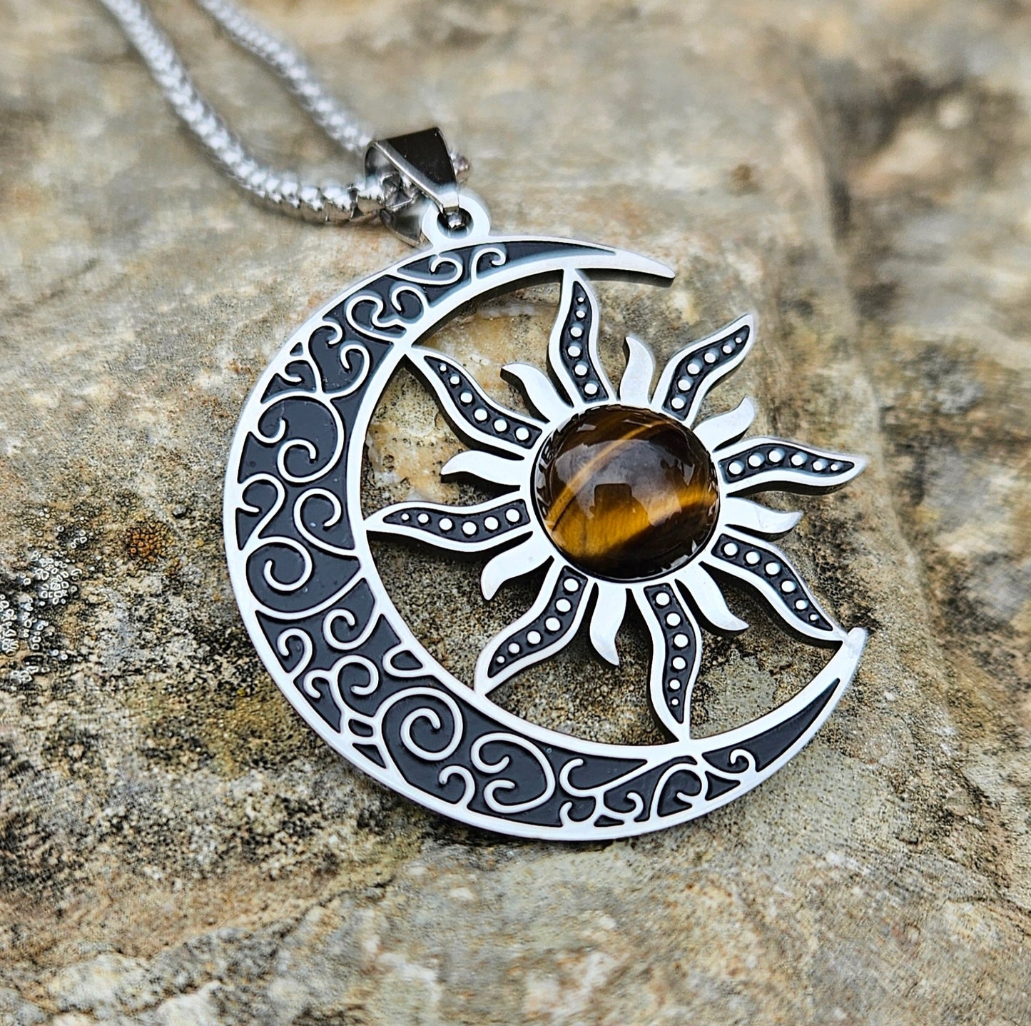 Colgante SOL Y LUNA - Aurora Boreal