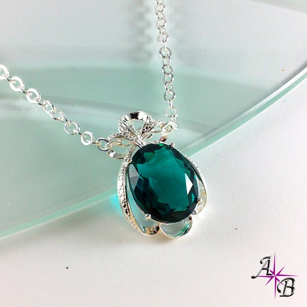 Colgante verde bañado en plata - Aurora Boreal