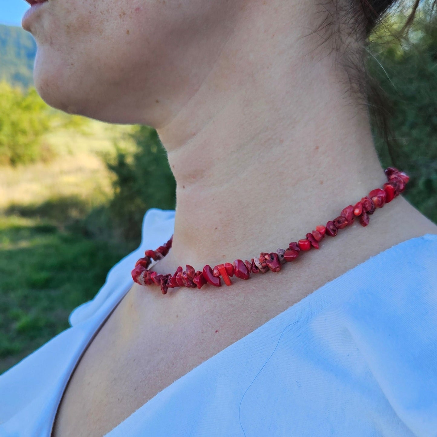 Gargantilla Coral Rojo - Aurora Boreal