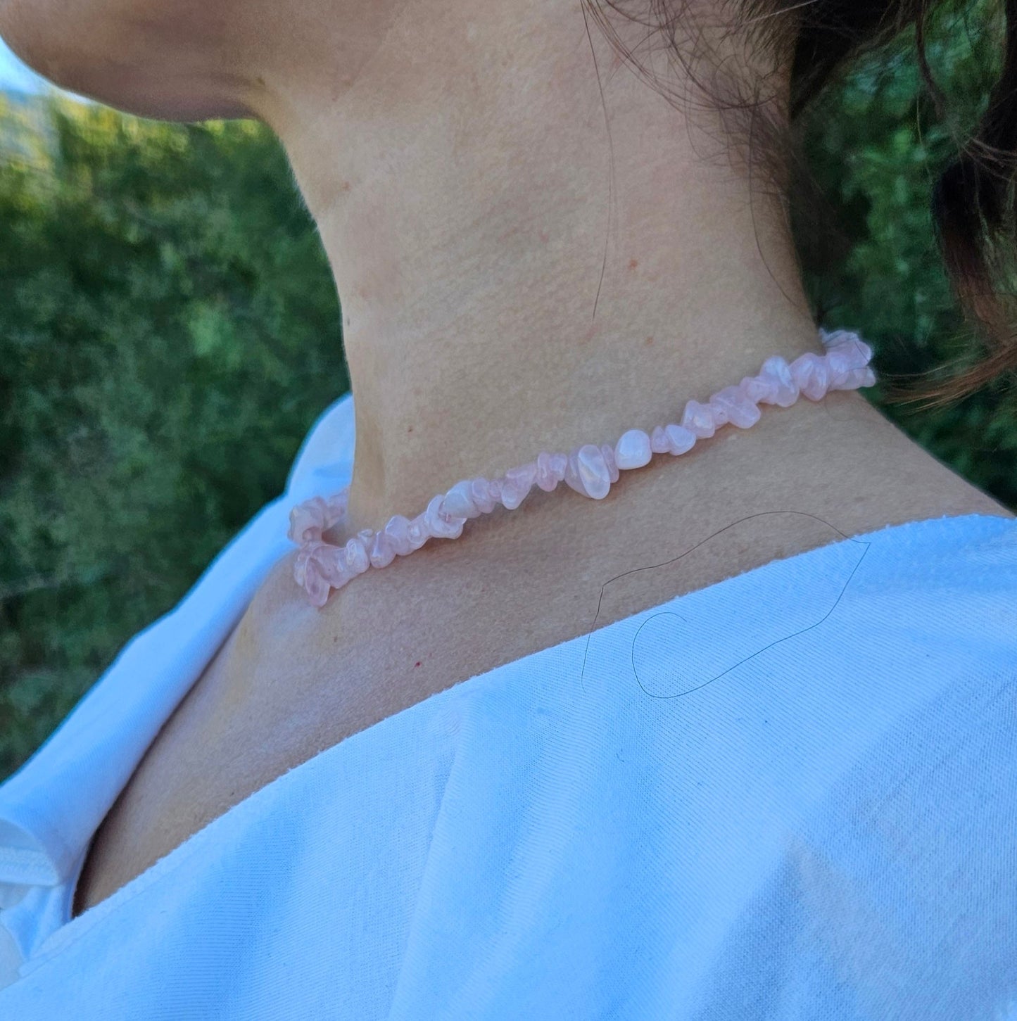 Gargantilla Cuarzo Rosa - Aurora Boreal