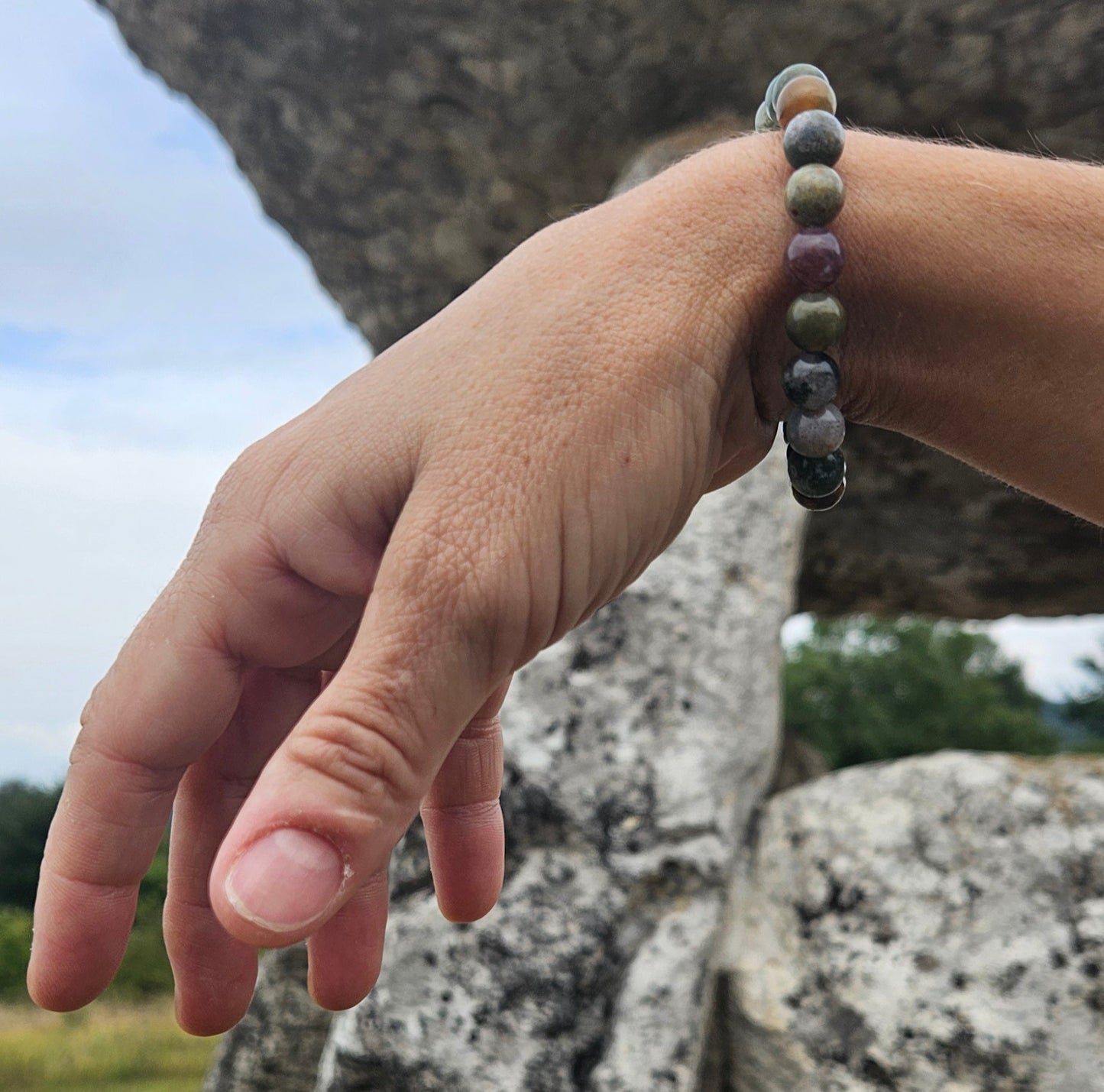 Pulsera Ágata musgosa - Aurora Boreal