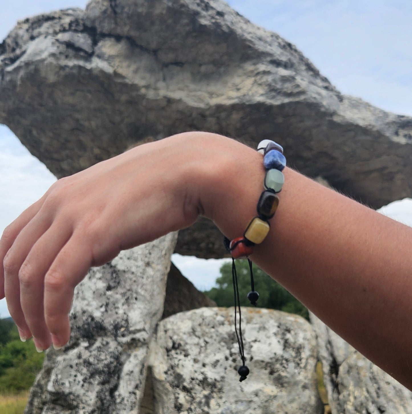 Pulsera ajustable de los 7 chakras - Aurora Boreal