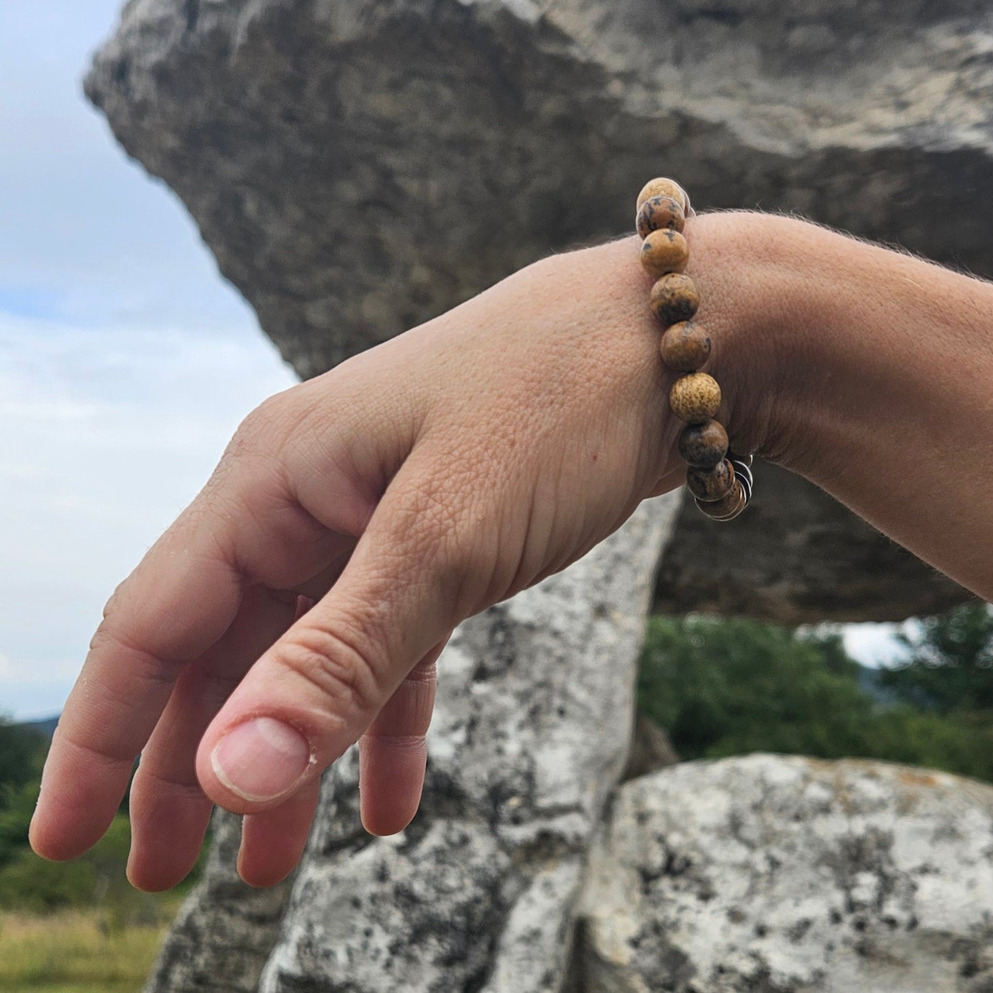 Pulsera Jaspe Paisaje - Aurora Boreal