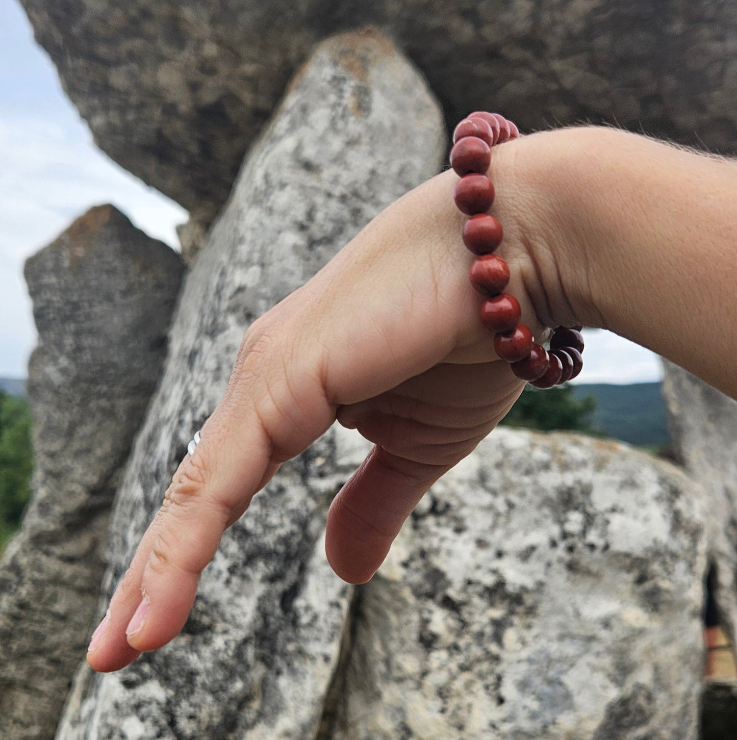 Pulsera Jaspe Rojo - Aurora Boreal