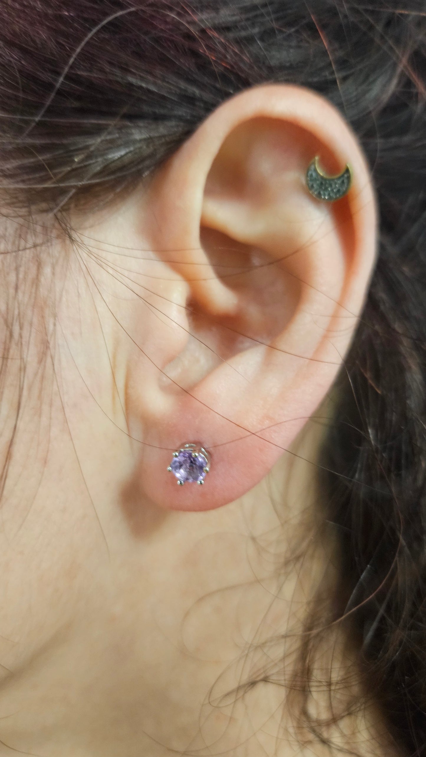 Pendientes Amatista en Plata de Ley
