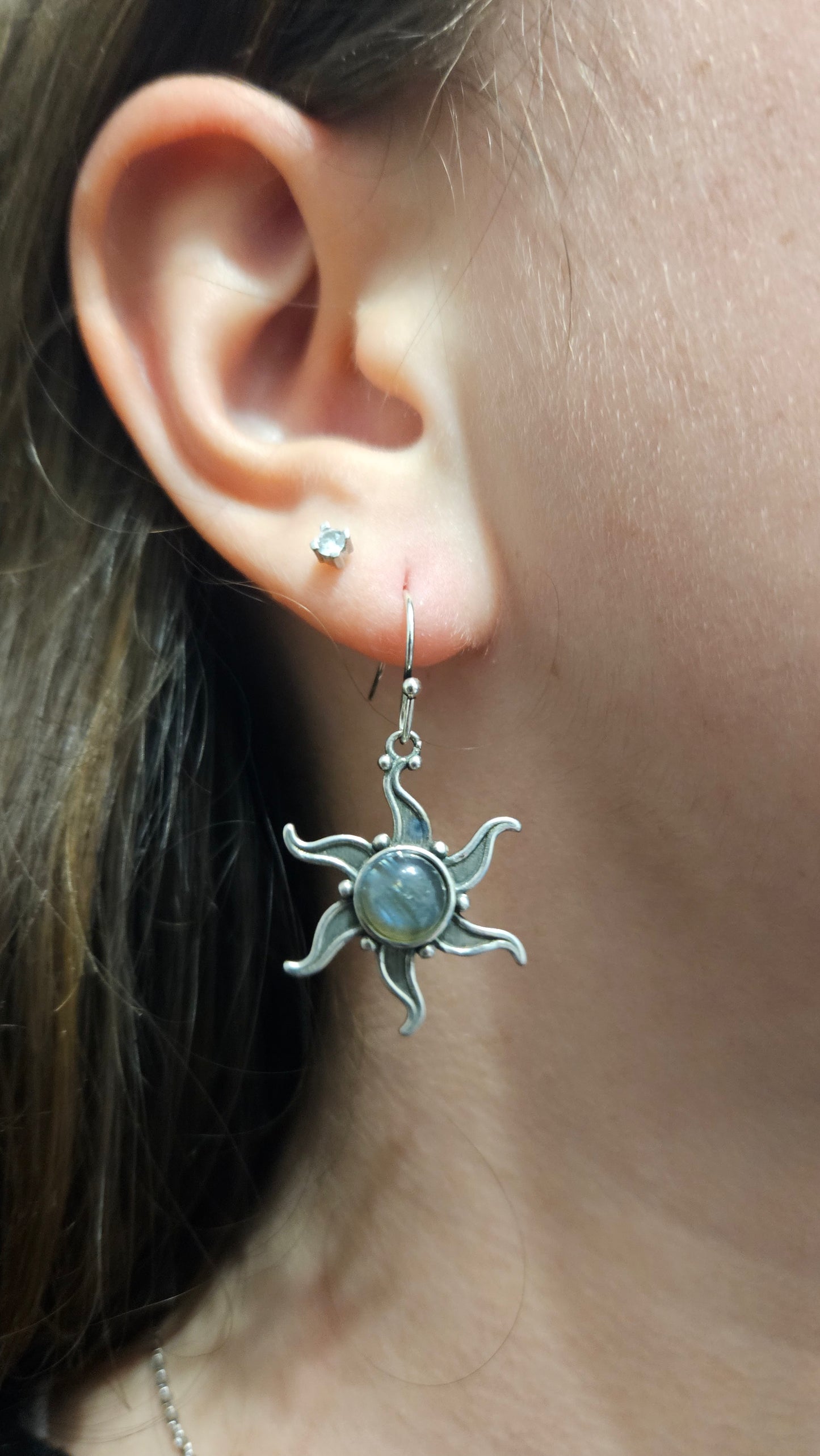 Pendientes Labradorita en Plata de Ley