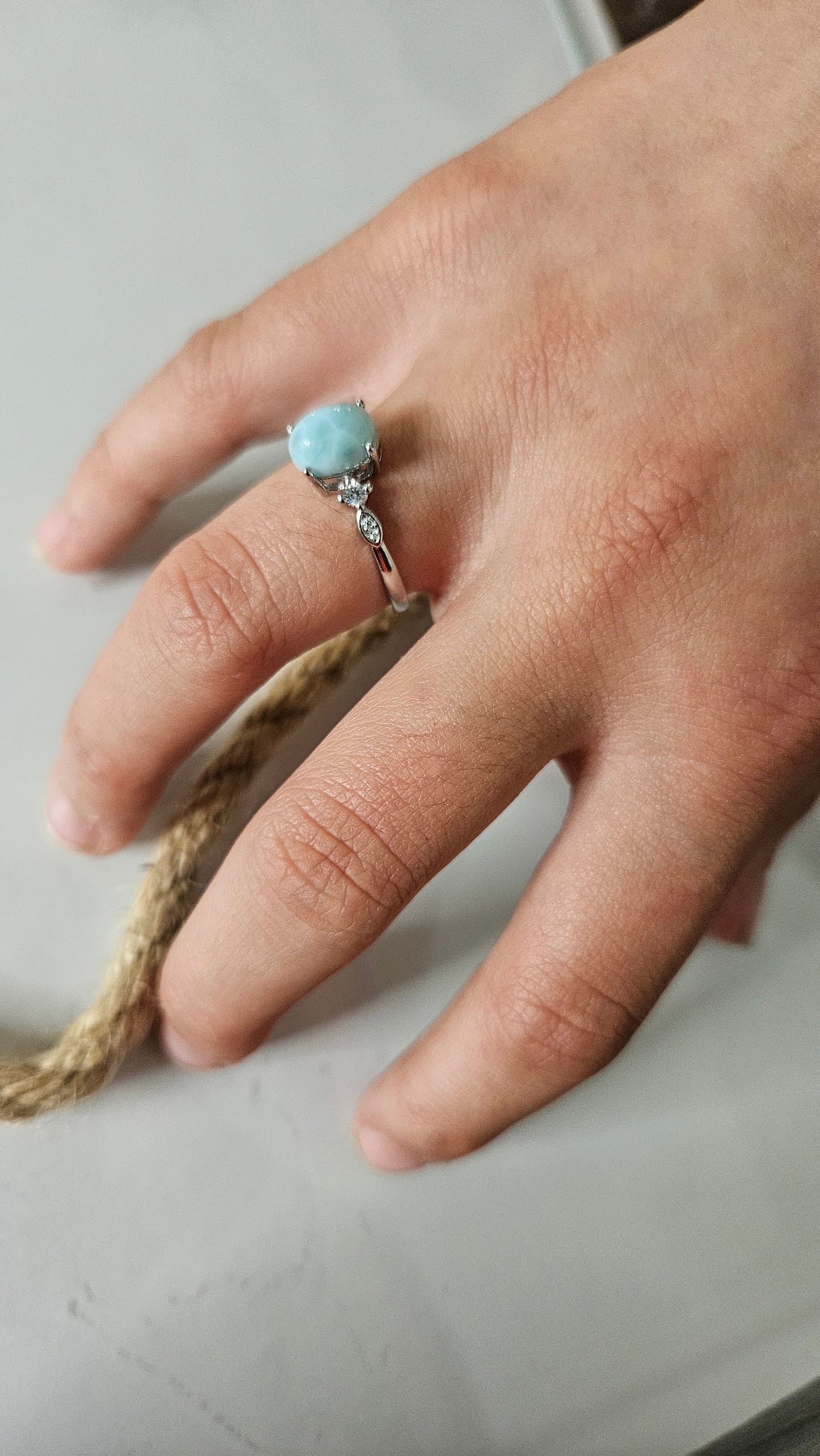 Anillo Larima ajustable cobre bañado en plata