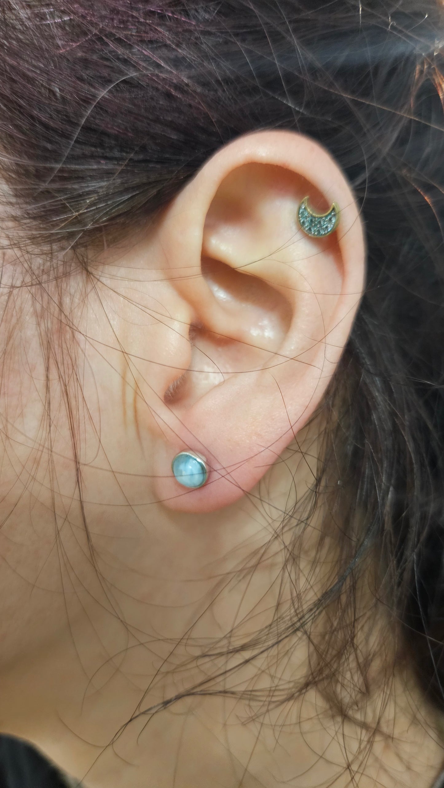 Pendientes de Larimar en Plata de Ley