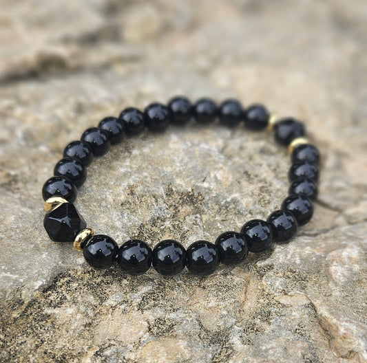 Pulsera Obsidiana con turmalina