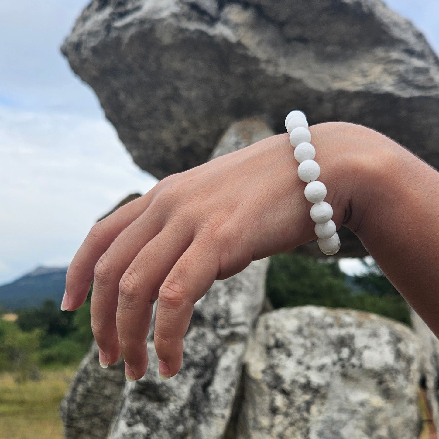 Pulsera Cuarzo blanco lechoso