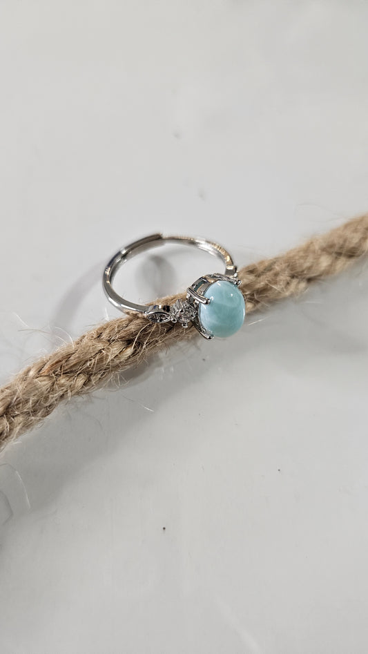 Anillo Larima ajustable cobre bañado en plata