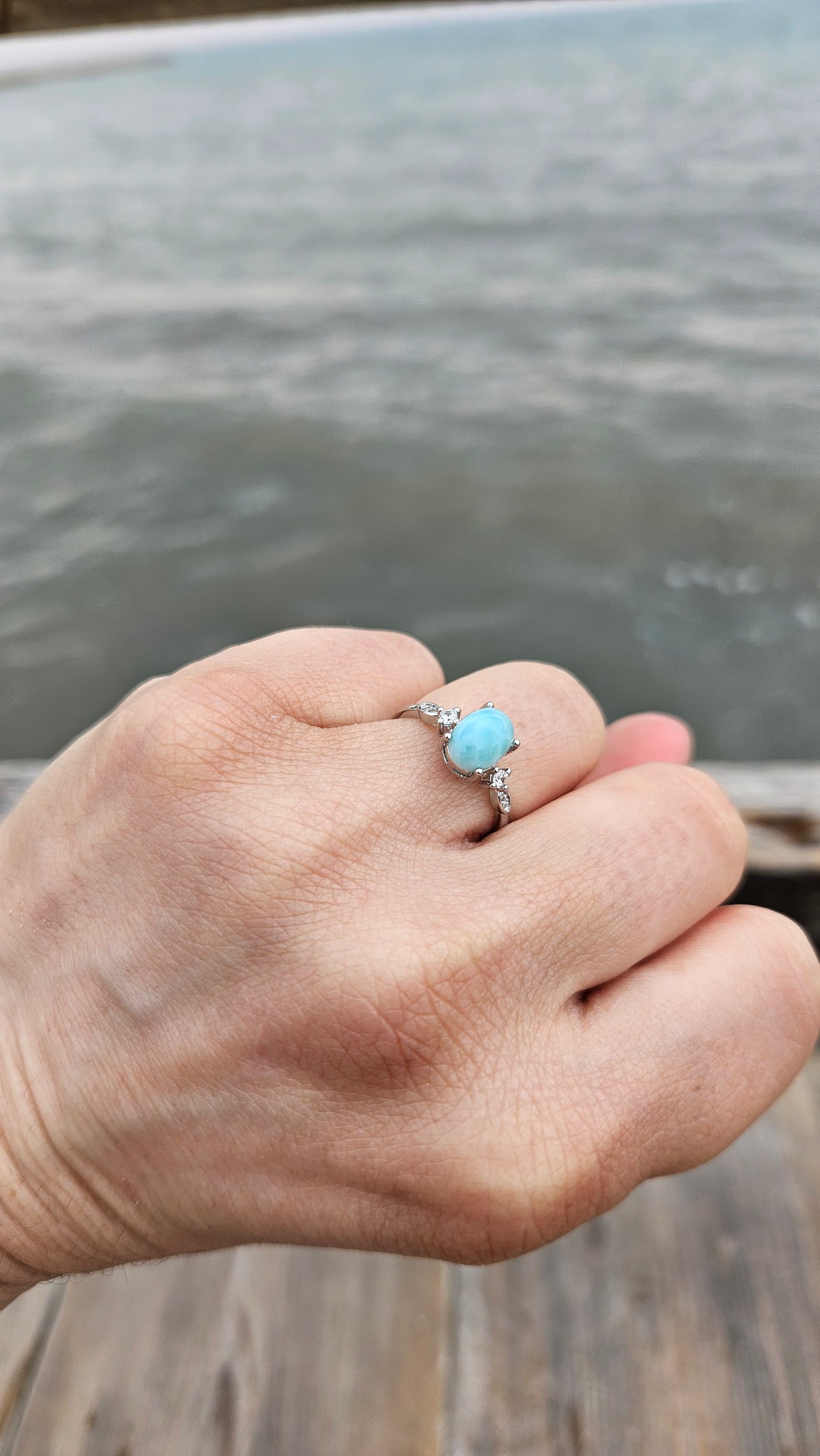 Anillo Larima ajustable cobre bañado en plata
